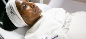 A woman get Brightening Facial Procedure at La Peau Skin Lab North Vancouver